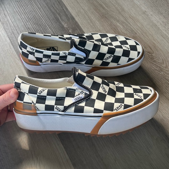 Vans Stacked Platform Checkered Slip on Sneakers size 9.5 - Picture 8 of 10